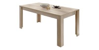 Table 180x90cm avec pieds en bois, Collection SHOW, coloris chêne sonoma