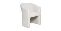 Poltrona da salotto KYOTO – Confortevole in tessuto bouclé bianco – Design moderno ed elegante
