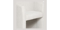 Fauteuil de salon KYOTO – Confortable en tissu bouclé blanc – Design moderne et élégant