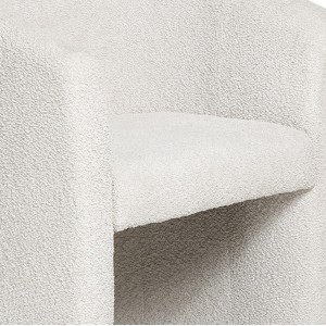 Poltrona da salotto KYOTO – Confortevole in tessuto bouclé bianco – Design moderno ed elegante