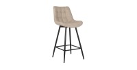 Lot de 2 tabourets de bar style vintage en tissu coloris beige collection ALTO