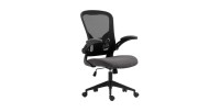 Chaise de bureau IPOLIST – Tissu filet noir et gris – Confort et modernité pour votre espace de travail