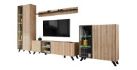 Set von 4 Wohnzimmermöbeln NIELSEN – Eiche und Schwarz