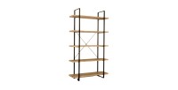 Étagère industrielle SHELVES – 5 niveaux – Bois et métal – Design loft tendance