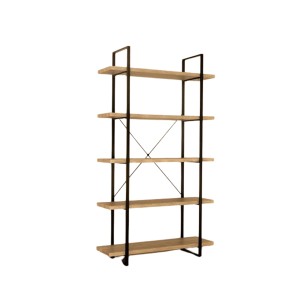 Industriële rekken SHELVES - 5 niveaus - Hout en metaal - Trendy loftontwerp