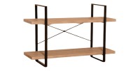 Étagère industrielle SHELVES – 2 niveaux – Bois et métal – Design loft tendance