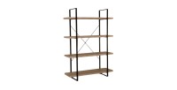 Étagère industrielle SHELVES – 4 niveaux – Bois et métal – Design loft tendance