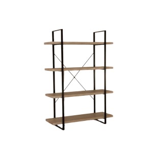 Estantería industrial SHELVES – 4 niveles – Madera y metal – Diseño loft moderno