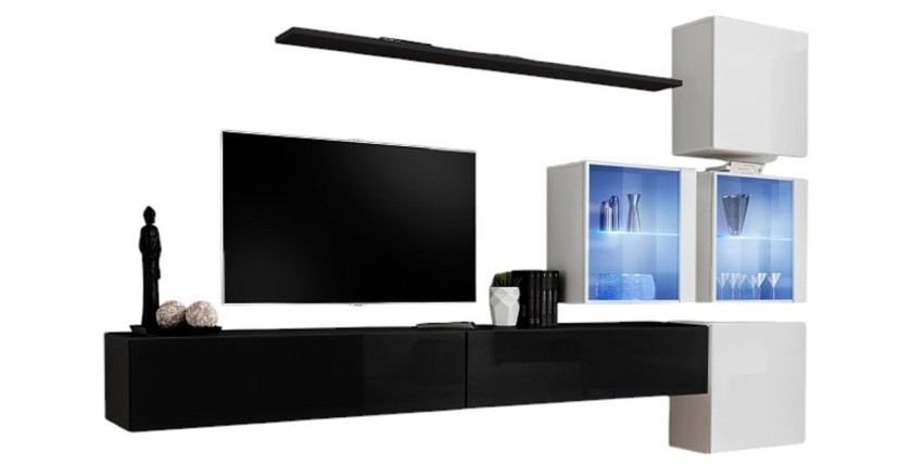 Wohnzimmermöbel-Set SWITCH XIX – Modernes Design – Glänzend Schwarz und Weiß