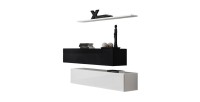 Ensemble meubles de salon SWITCH SBII – Design moderne – Blanc et noir brillant