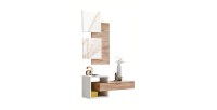 Meuble d’entrée TORTH 2 – Ensemble complet – Coloris chêne et blanc – Design moderne et pratique