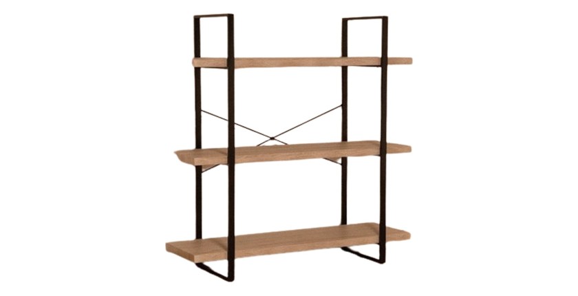 Étagère industrielle SHELVES – 3 niveaux – Bois et métal – Design loft tendance