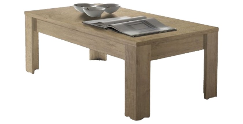Table basse SHOW – Pieds en bois – Coloris chêne clair – Design élégant et moderne