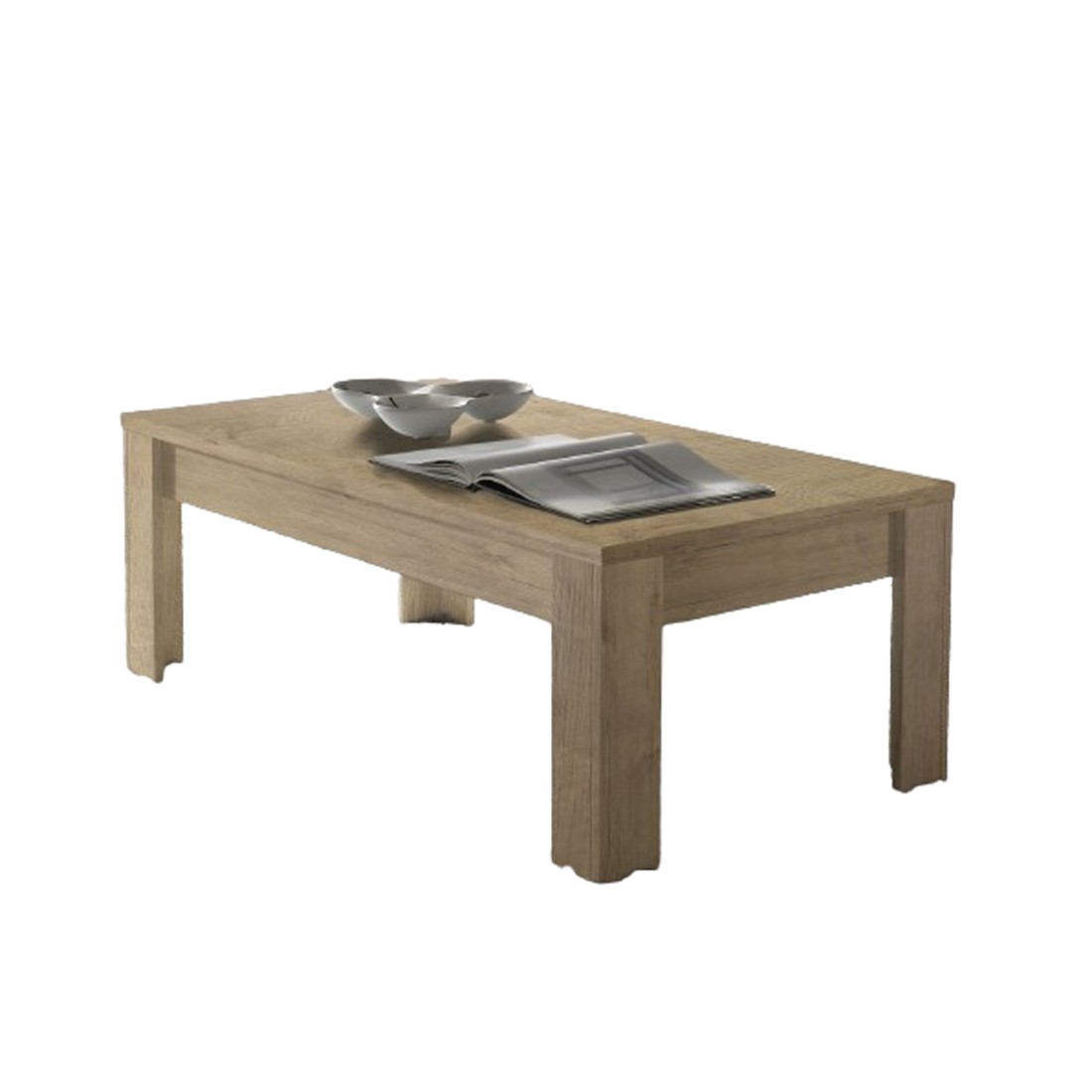 Table basse SHOW – Pieds en bois – Coloris chêne clair – Design élégant et moderne