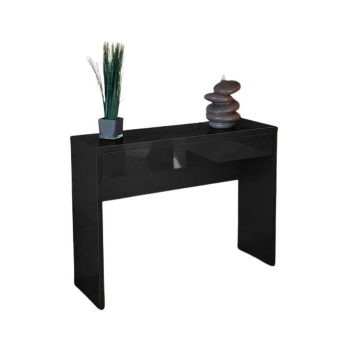 Console d'entrée ARENA avec tiroir coloris noir brillant – Afmetingen 109 x 81 x 34 cm