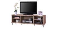 TV-Möbel KONYA 140 cm mit 5 Fächern in Sonoma-Farbe – 142,5 x 45,5 x 40 cm