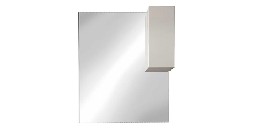 Espejo de diseño con almacenamiento, 100x110 cm, colección VITARIO, color blanco brillante.