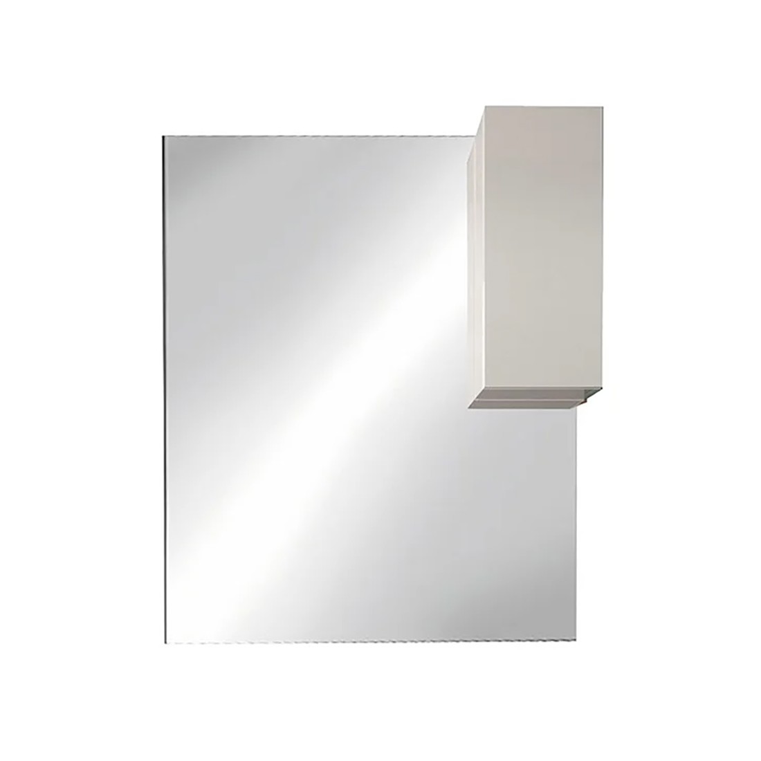 Espejo de diseño con almacenamiento, 100x110 cm, colección VITARIO, color blanco brillante.