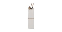 Meuble de rangement FANZY – 2 portes – Blanc laqué & chêne clair – Design moderne et fonctionnel