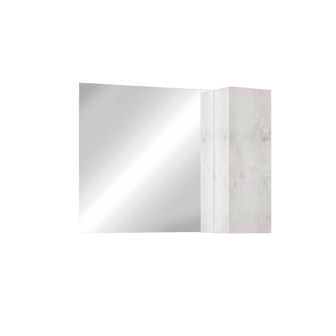 Miroir design avec rangement, 92x75cm, collection CISA, coloris blanc brillant