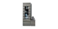 Vitrine DUCAL - 1 Porte - Coloris Effet Bois Gris - 60 x 50 x 185 cm