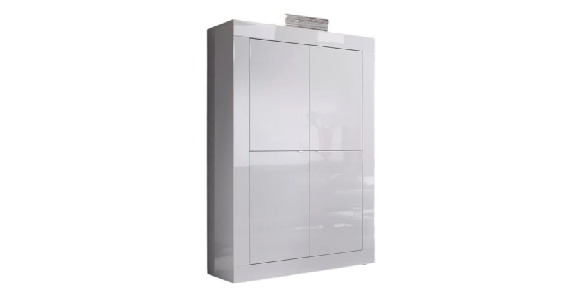 Vaisselier 4 portes CISA – Blanc laqué brillant – Design moderne et fonctionnel