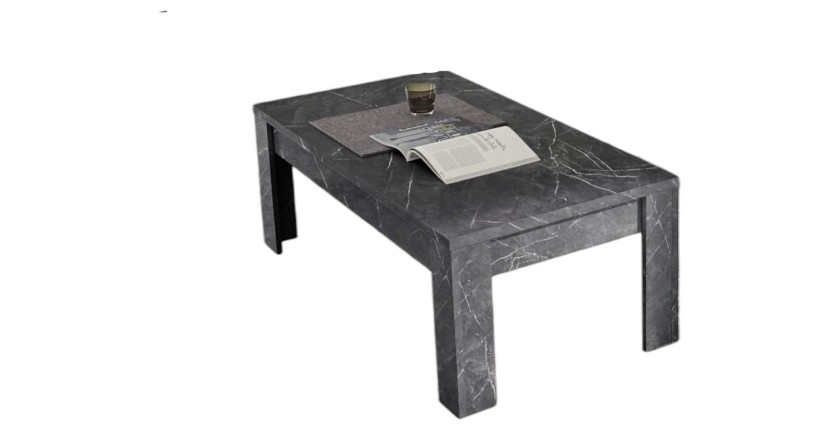 Table basse COLOMARMO – Noir effet marbre – Élégance et modernité pour votre salon