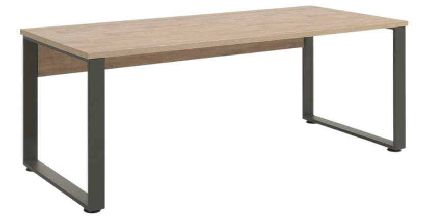 Bureau professionnel droit 170cm – Chêne doré et noir – Collection DEPÉ