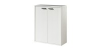 Rangement Bureau – Meuble 2 Portes Blanc Mat – Collection SOON – Meublorama