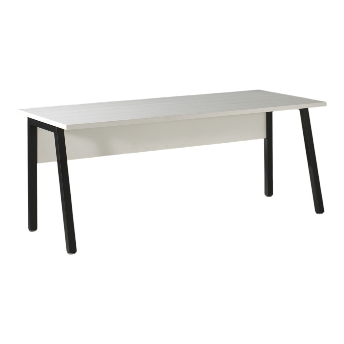 Bureau professionnel droit 180cm – Collection SOON – Coloris Blanc Mat et Noir