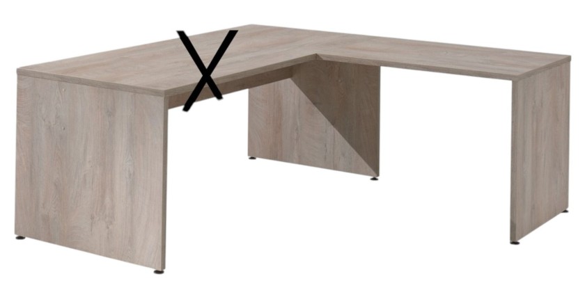 Retour pour bureau de la collection YUKON coloris chêne brut