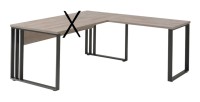 Retour pour bureau de la collection YUKON coloris chêne brut et pieds métalliques noirs