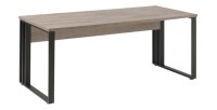 Bureau professionnel 180cm coloris chêne brut et noir collection YUKON