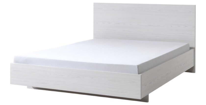 Lit enfant 140x200 coloris blanc effet bois collection OLGA