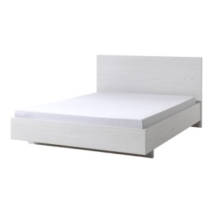 Lit enfant 140x200 coloris blanc effet bois collection OLGA