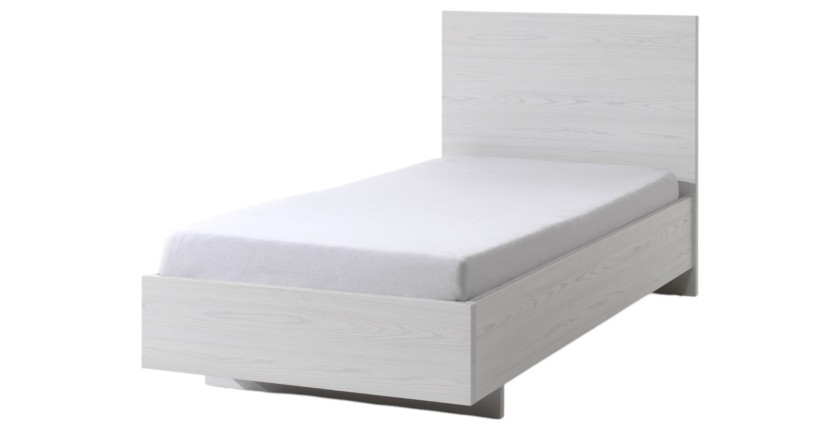 Letto bambino robusto 90x200 colore bianco effetto legno collezione OLVENA