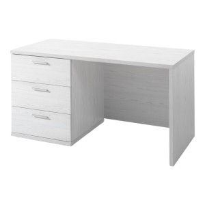 Bureau robuste pour enfant avec 3 tiroirs collection OLGA coloris blanc effet bois.