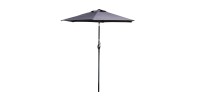 Parasol inclinable gris anthracite Ø200 cm – Mât acier Ø34 mm – Toile polyester 160g/m² déperlante