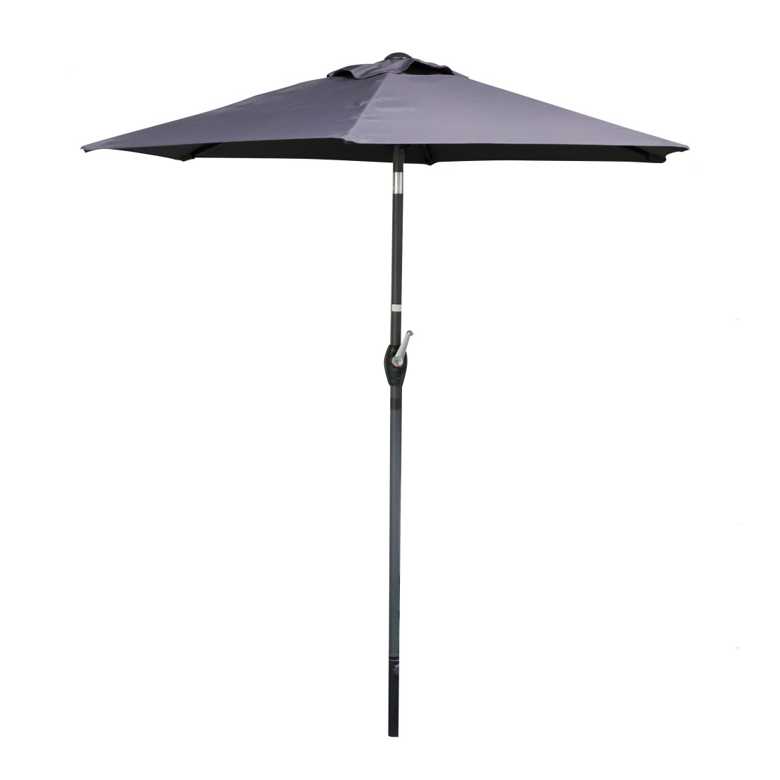 Parasol inclinable gris anthracite Ø200 cm – Mât acier Ø34 mm – Toile polyester 160g/m² déperlante