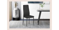 Lot de 4 chaises de salle à manger KEIZO – Design moderne – Pieds en métal noir – Revêtement PU