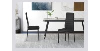 Lot de 4 chaises de salle à manger KEIZO – Design moderne – Pieds en métal noir – Revêtement PU