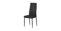 Lot de 4 chaises de salle à manger KEIZO – Design moderne – Pieds en métal noir – Revêtement PU