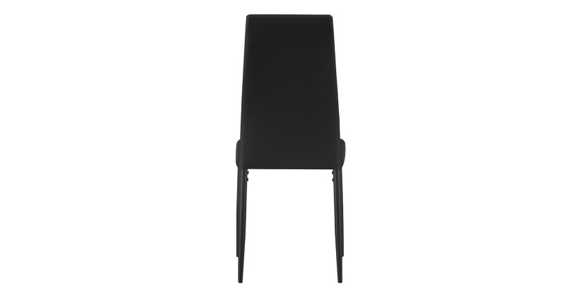 Lot de 4 chaises de salle à manger KEIZO – Design moderne – Pieds en métal noir – Revêtement PU