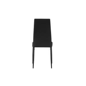 Lot de 4 chaises de salle à manger KEIZO – Design moderne – Pieds en métal noir – Revêtement PU