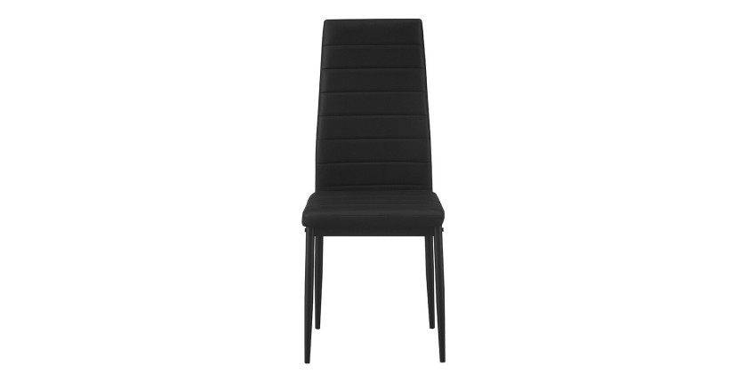 Lot de 4 chaises de salle à manger KEIZO – Design moderne – Pieds en métal noir – Revêtement PU