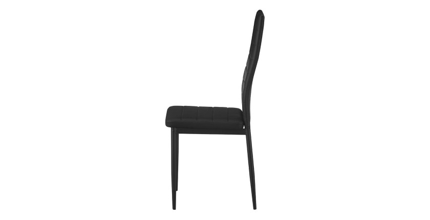 Lot de 4 chaises de salle à manger KEIZO – Design moderne – Pieds en métal noir – Revêtement PU