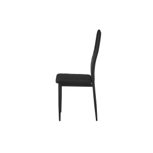 Lot de 4 chaises de salle à manger KEIZO – Design moderne – Pieds en métal noir – Revêtement PU
