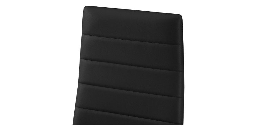 Lot de 4 chaises de salle à manger KEIZO – Design moderne – Pieds en métal noir – Revêtement PU