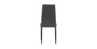 Lot de 4 chaises de salle à manger KEIZO – Design moderne – Pieds en métal noir – Revêtement PU gris