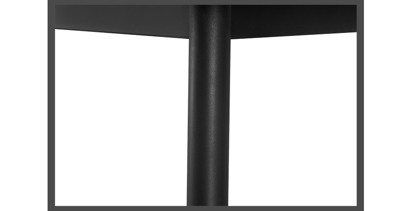 Lot de 4 chaises de salle à manger KEIZO – Design moderne – Pieds en métal noir – Revêtement PU gris